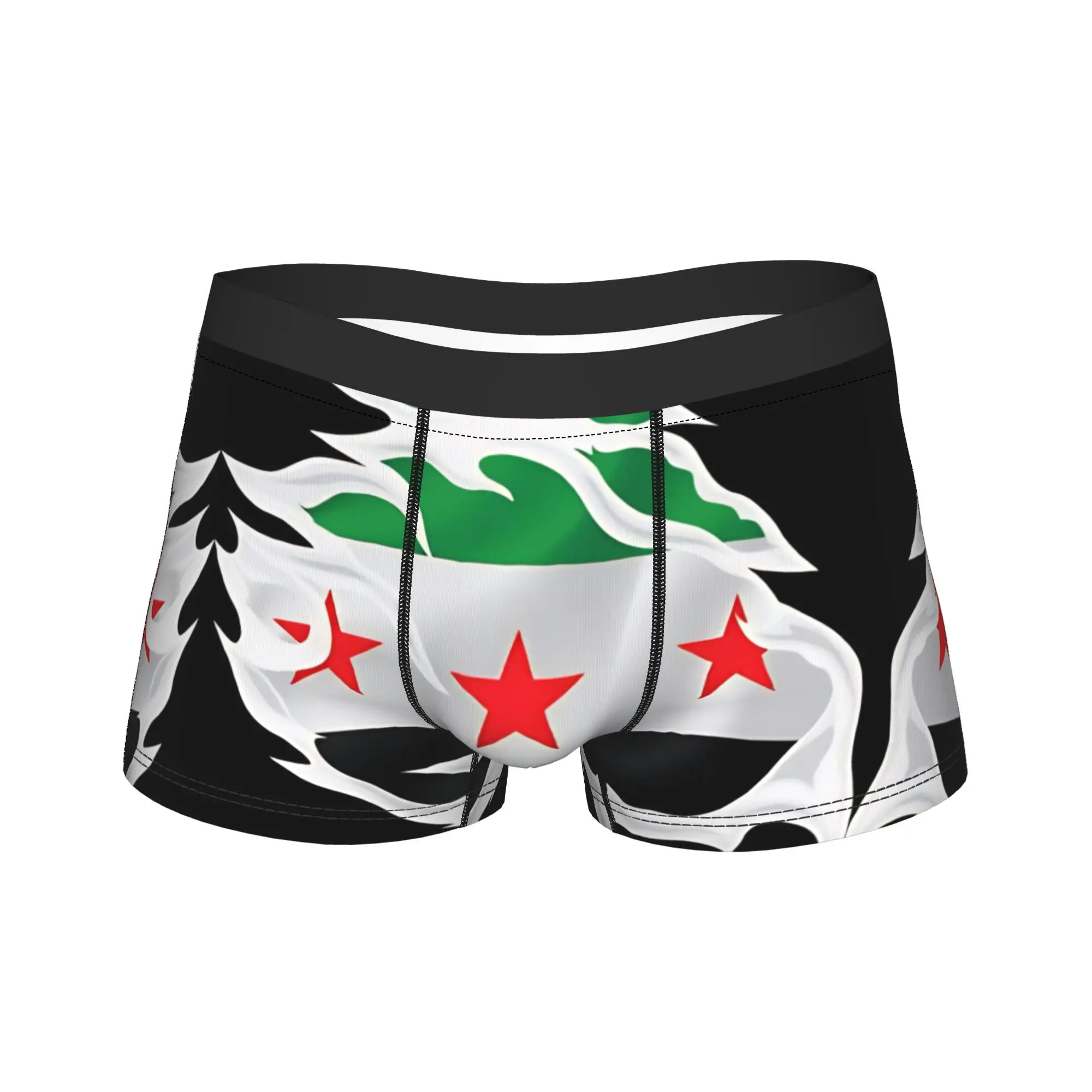 

Flag Of Syria Ripped Underwear Design Trunk Quality Male Panties Soft Trend Boxer Brief Gift Idea
