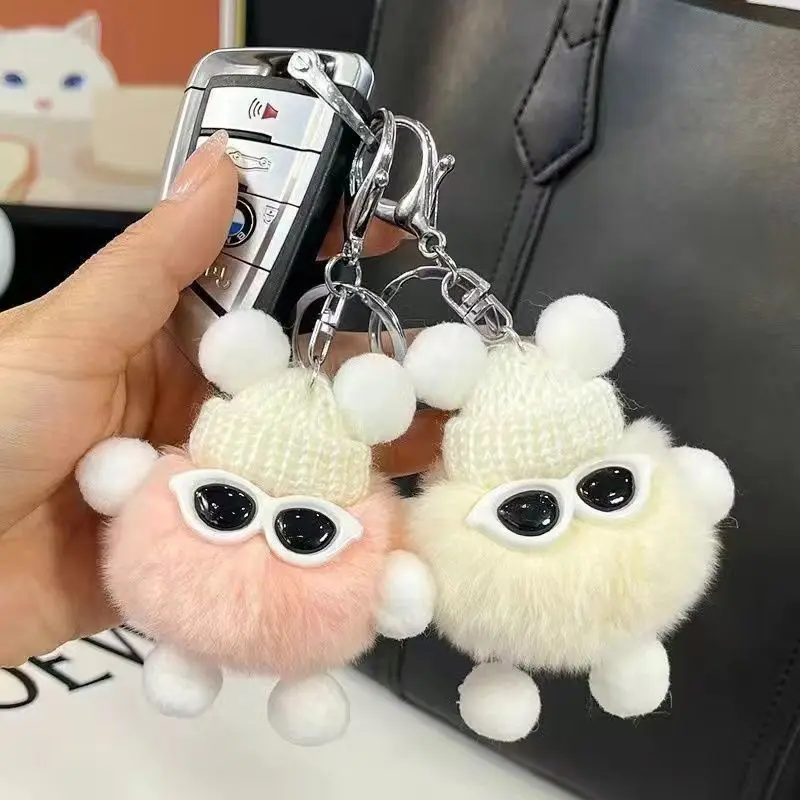 Porte-clés lapin en peluche mignon Xiaomei Qiu, pendentif de poupée Simple de style fille, accessoire de sac à dos pour meilleur ami étudiant