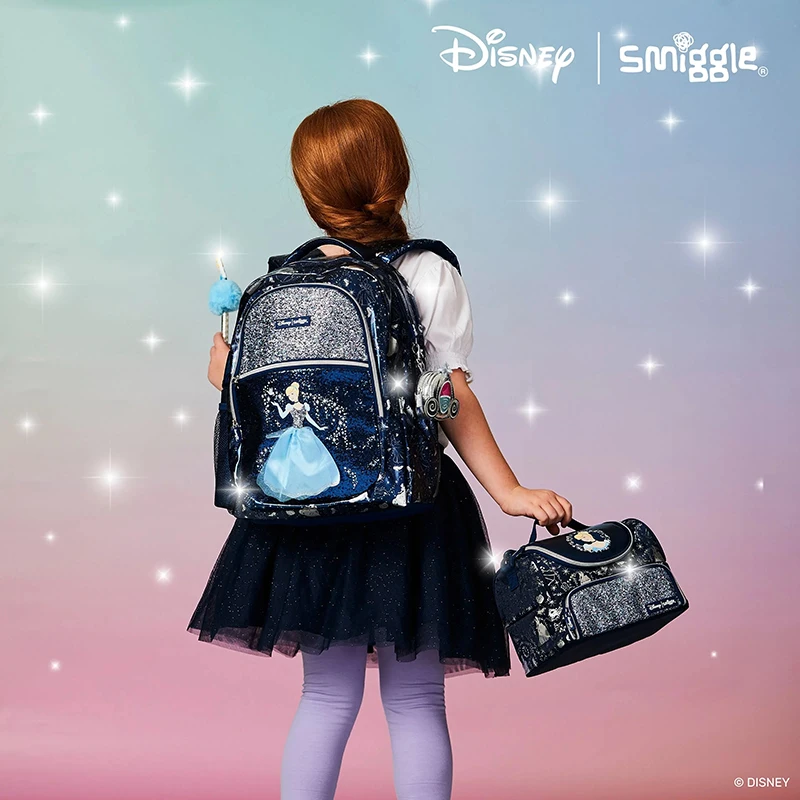 Disney Australian Smiggle Cartoon Kopciuszek Plecak Student Dziecięce tornistry Piórnik Torby na posiłki Zestaw artykułów biurowych