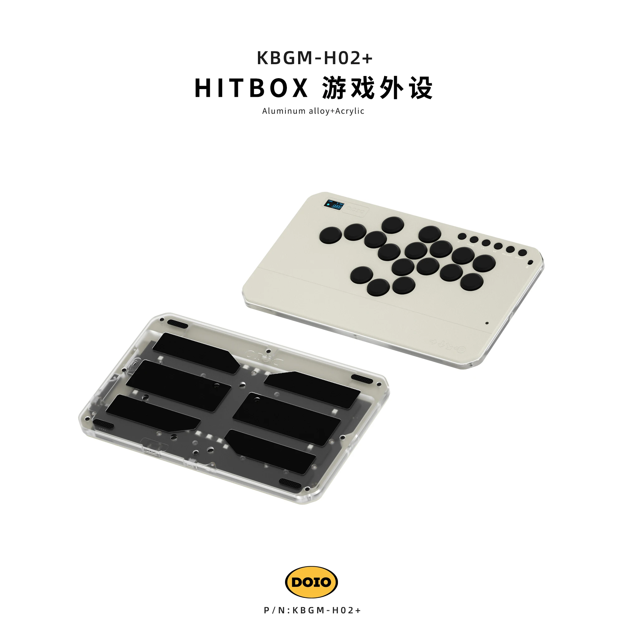 DOIO Mechanical Shaft HITBOX Upgradeable Aluminum Alloy Wireless Gaming Keyboard Street Fighter 6 King of Fighters 15 Iron Fist