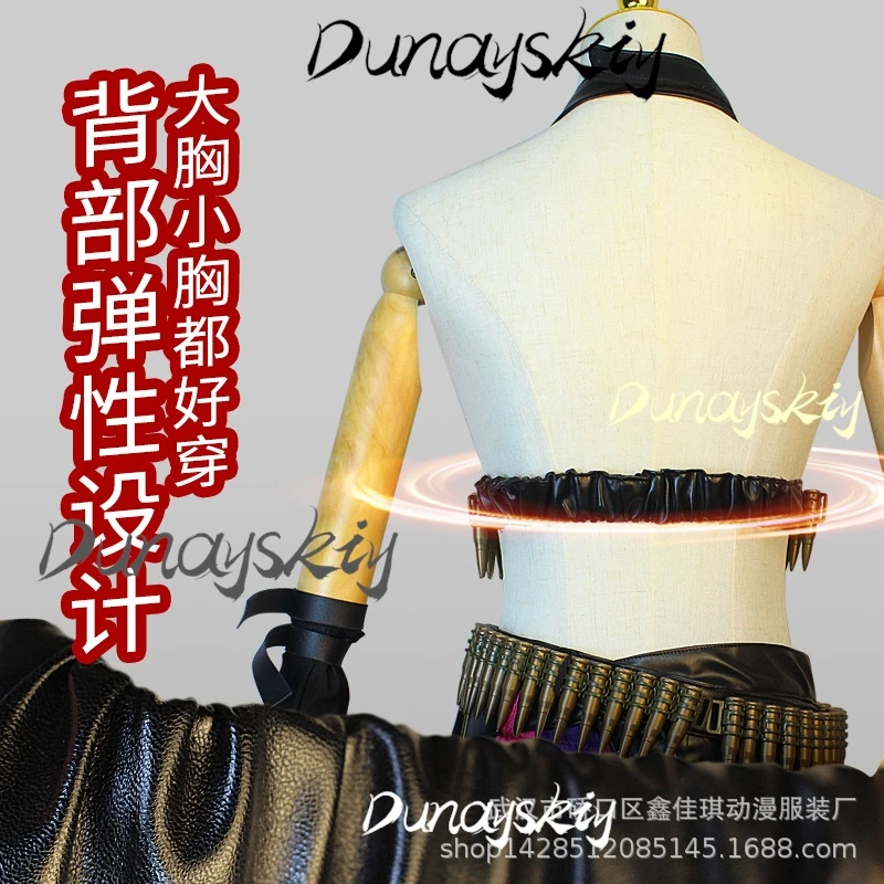 Jinx Cosplay Costume Wig Full Sets Anime Game League of Legends Halloween Party Outfits for Girls Women Costume Customized