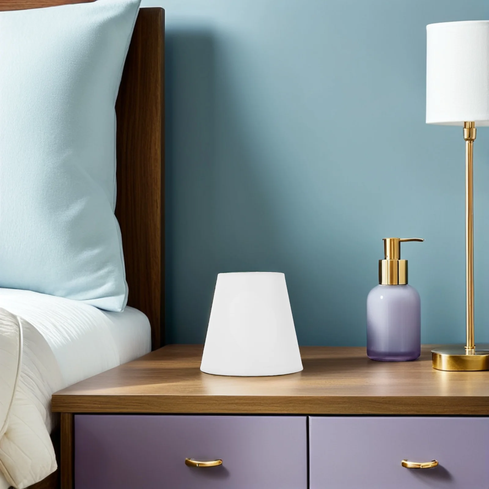 

Маленький белый тканевый абажур E14, современная тканевая настольная лампа, замена абажура для спальни, настольные лампы для гостиной