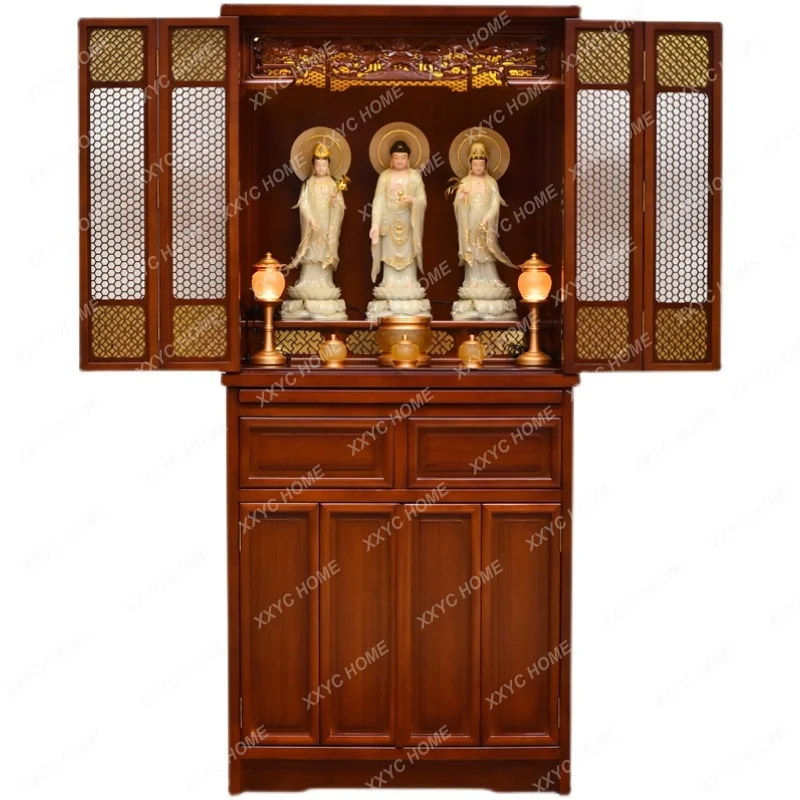 

Closet Buddha Niche Buddha Shrine Modern Living Room Simple Solid Wood Niche Cabinet Altar God Cabinet Guanyin Worship Table