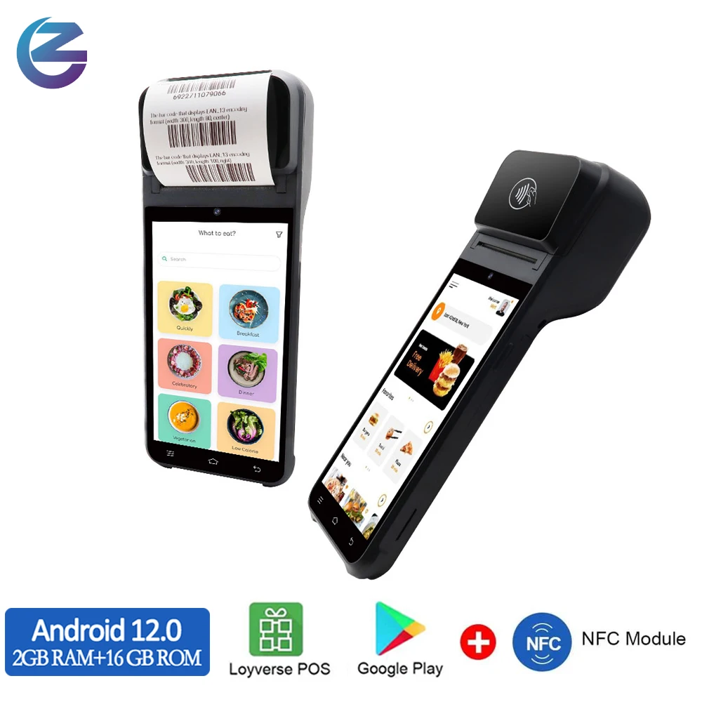 Z92 Android NFC Reader POS for Loyalty Card&Supermarket&Prepaid Card/Handheld Android Smart POS Terminal Machine with Printer