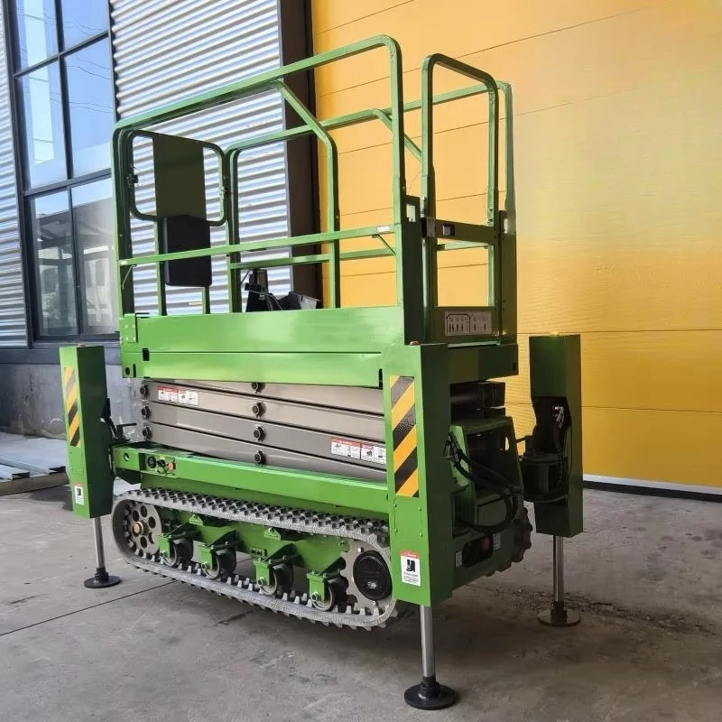 Mobile Hydraulic Track Scissor Lift Work Platform Crawler Scissor Lift for Uneven Ground Operations Customized