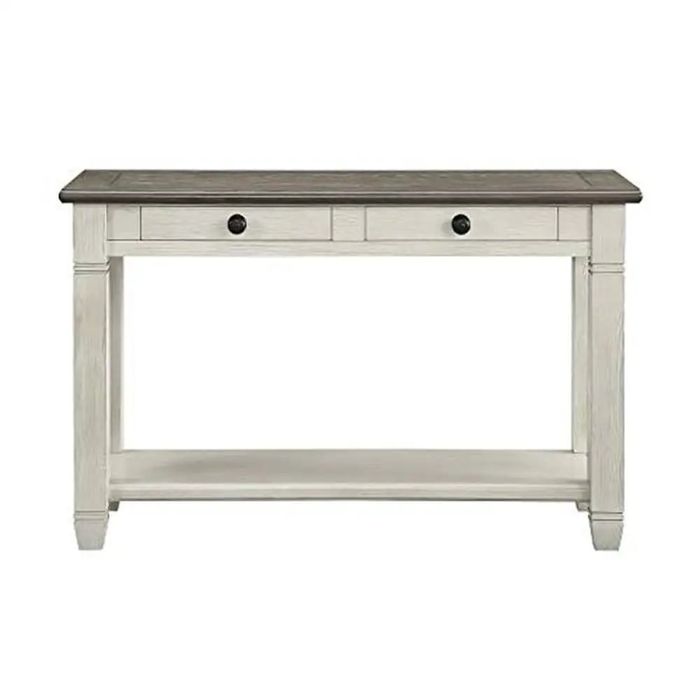 Rustic Two Tone Wood 2-Drawer Sofa Table 48