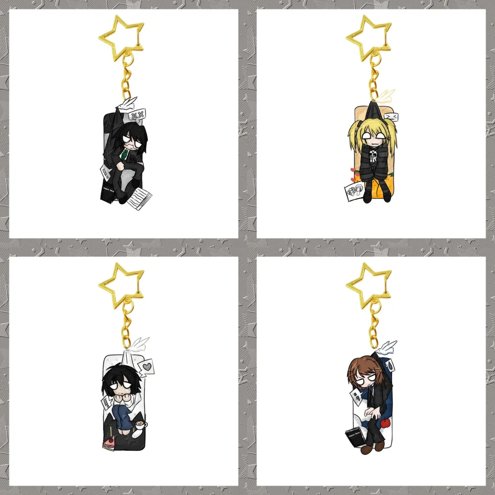 6CM Cute Anime Death Note Acrylic Keychain Cosplay Q Version Characters Ornament Accessories Goods Collection Gifts