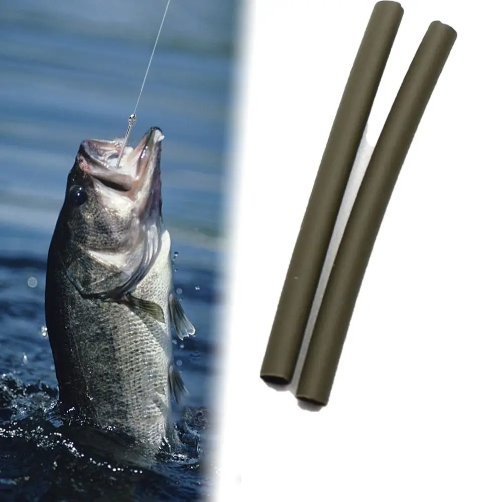 

50PCS 1.6mm/2.6mm/3.6mm Rig Tube Rubber Matte Fishing Heat Shrink Tube Portable Anti Entanglement Fishing Hook Line Sleeves