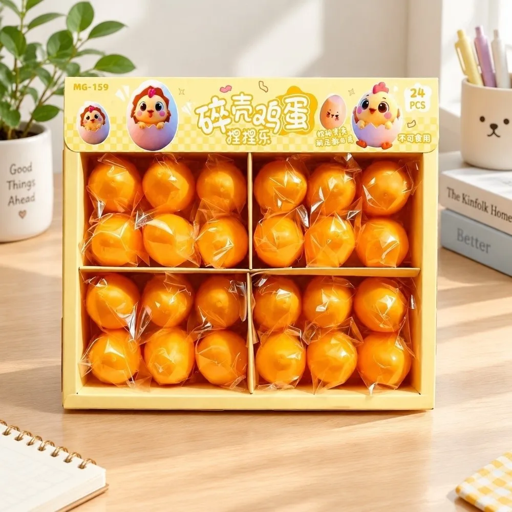 Crunchy Crunchy Egg Squishy Sound Effects Moldable Silicone Egg Squeeze Soft Hand Relax Crack Egg Fidget Squishy Office Desk