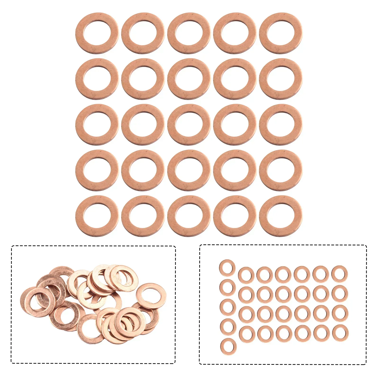 25Pcs Oil Drain Plug Copper Crush Washer 007603-014106 For For AMG  Auto Accessories Tools