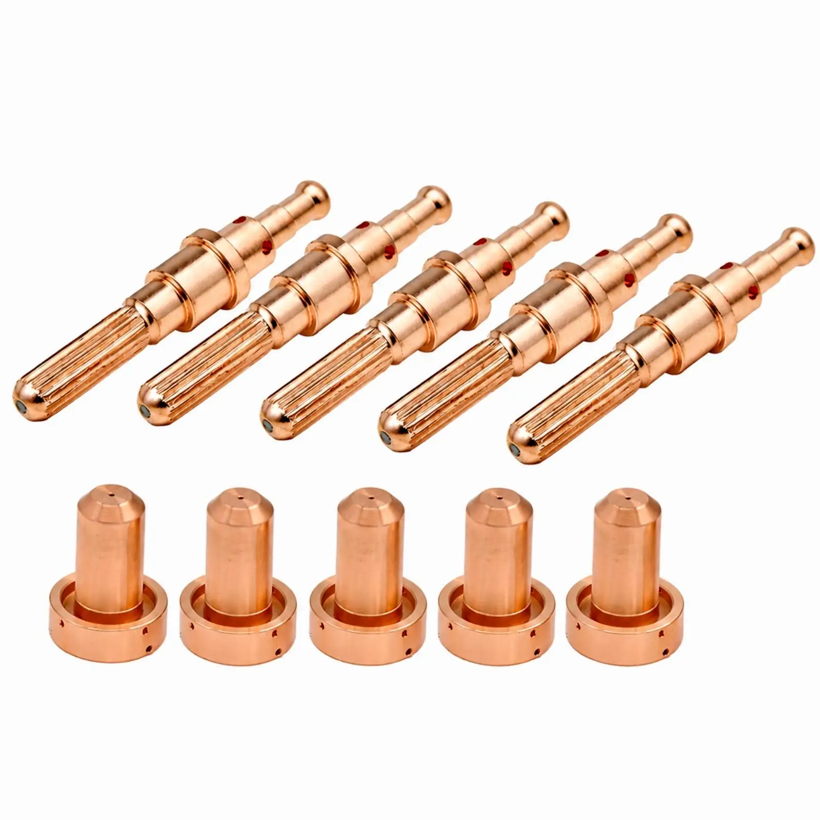10 Pieces 9-8215 Conductive Tip and 9-8207 Nozzle Kit Precision-Machined 40-Class 100-Class FMT Torch Replacement Consumables