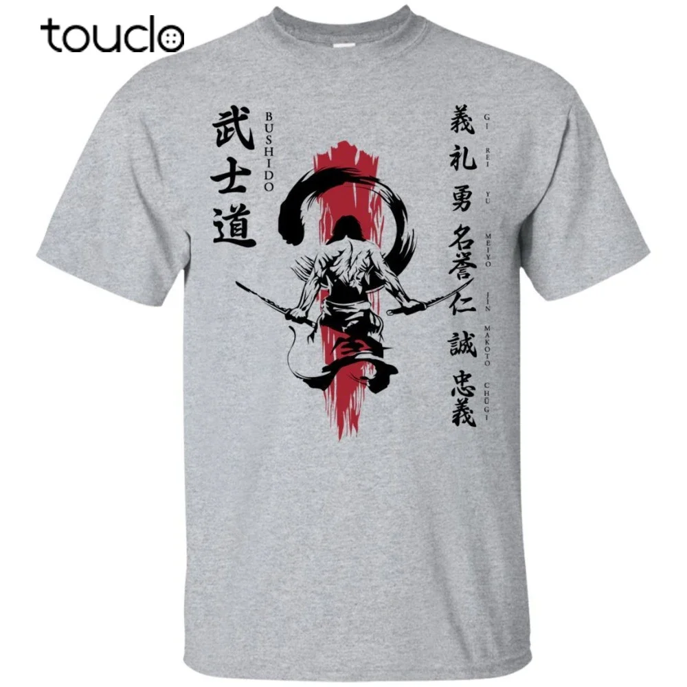 Fan Samurai Warrior Japanese The Seven Virtues Of Bushido New Short Sleeve Men Fashion Men Round Neck Cotton T Shirt Xs-5Xl