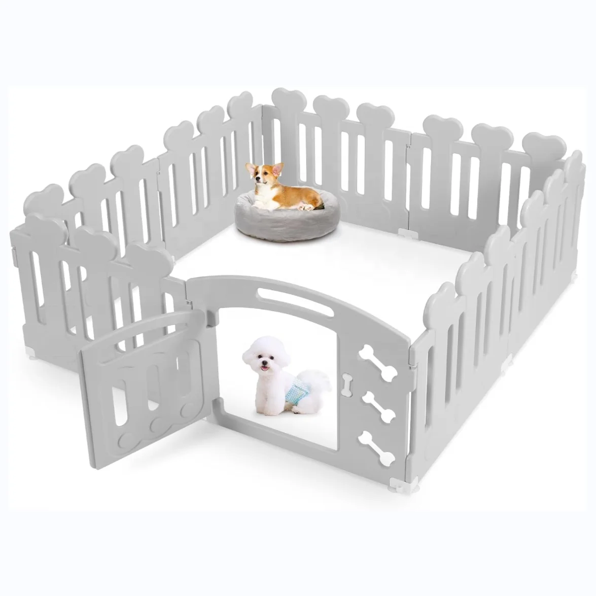 A mazon Basics Foldable Dog Pet Exercise Playpen With door Portable Dog Fence for Secure Play Outdoor Freestanding Dog Gate pen