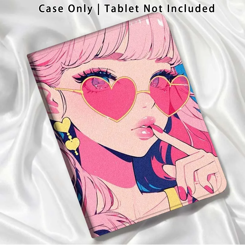 Pink Haired Girl For Xiaomi Poco Redmi Pad 2 4 5 6 6S 7 7S SE Pro Ultra Max 14 11 8.8 11.2 12.5 Inch Tablet Case