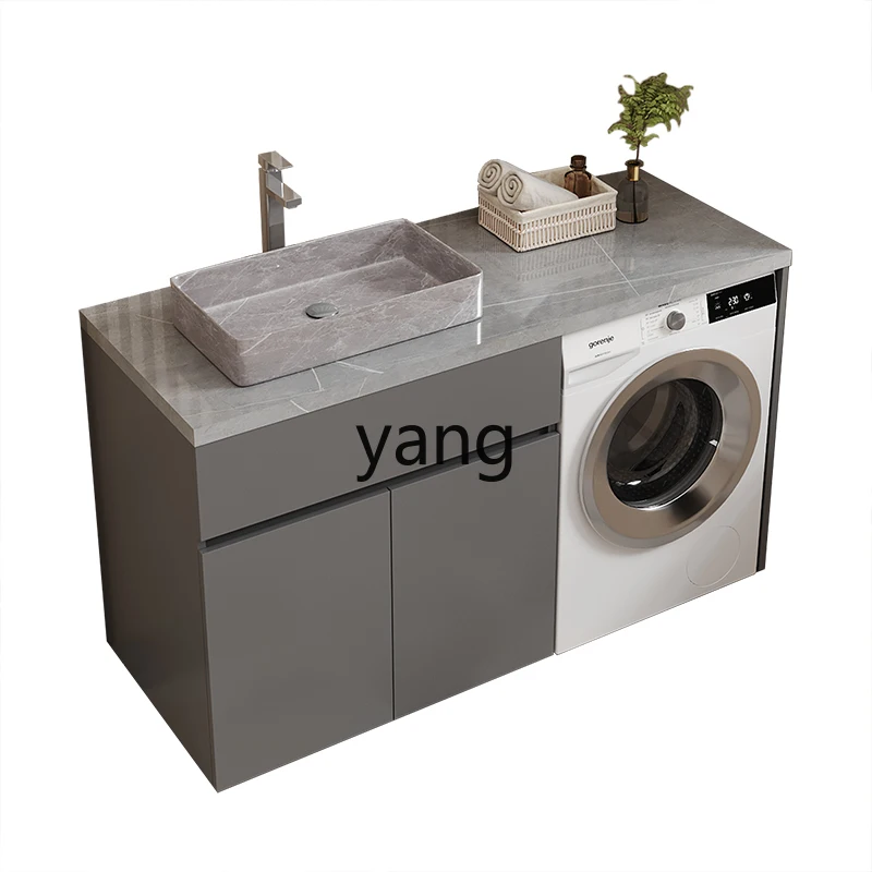 LHM   Balcony Washing Machine Integrated Cabinet Combination Waterproof Countertop Basin Bathroom Washbasin Cabinet