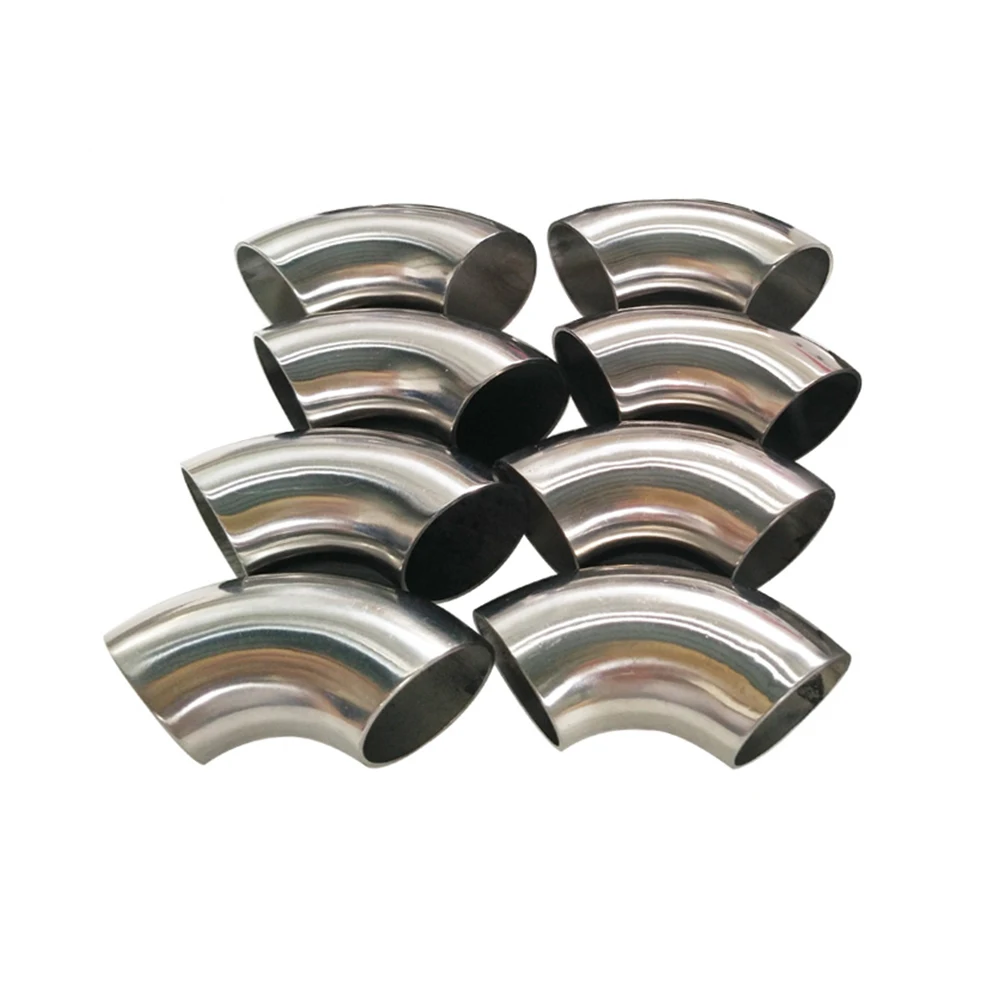 

51mm 60mm 63mm 76mm OD Sanitary Butt Weld Elbow Bend Pipe 304 stainless steel car exhaust pipe muffler welded pipe