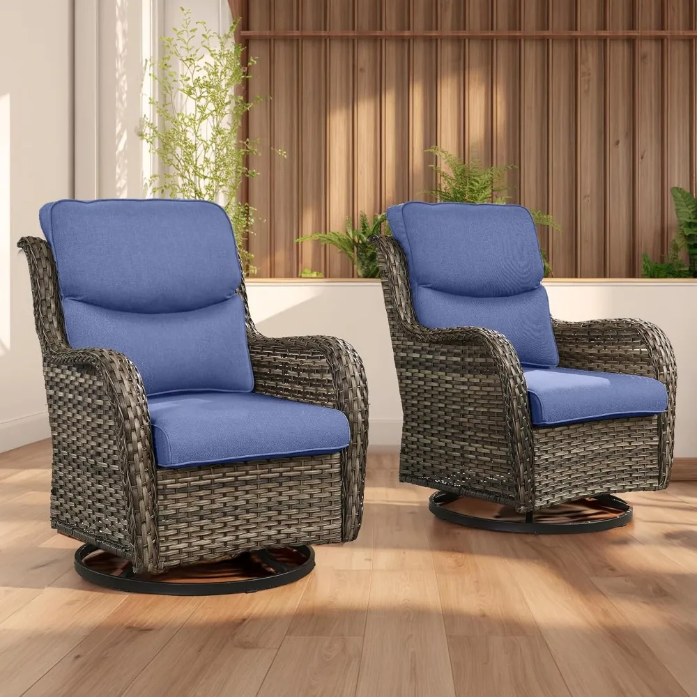 Wicker Rocking Chair Swivel Chairs - Rocker Patio Chairs Set of 2 Rattan Rocking Chair, Customized