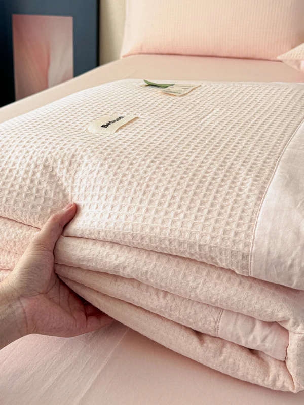 set-quattro-pezzi-estivo-rinfrescante-in-puro-cotone-lavabile-trapunta-sottile-per-aria-condizionata-morbida-e-traspirante-per-un-sonno-fresco-e-riposante-alta-assorbenza-dell'umidita