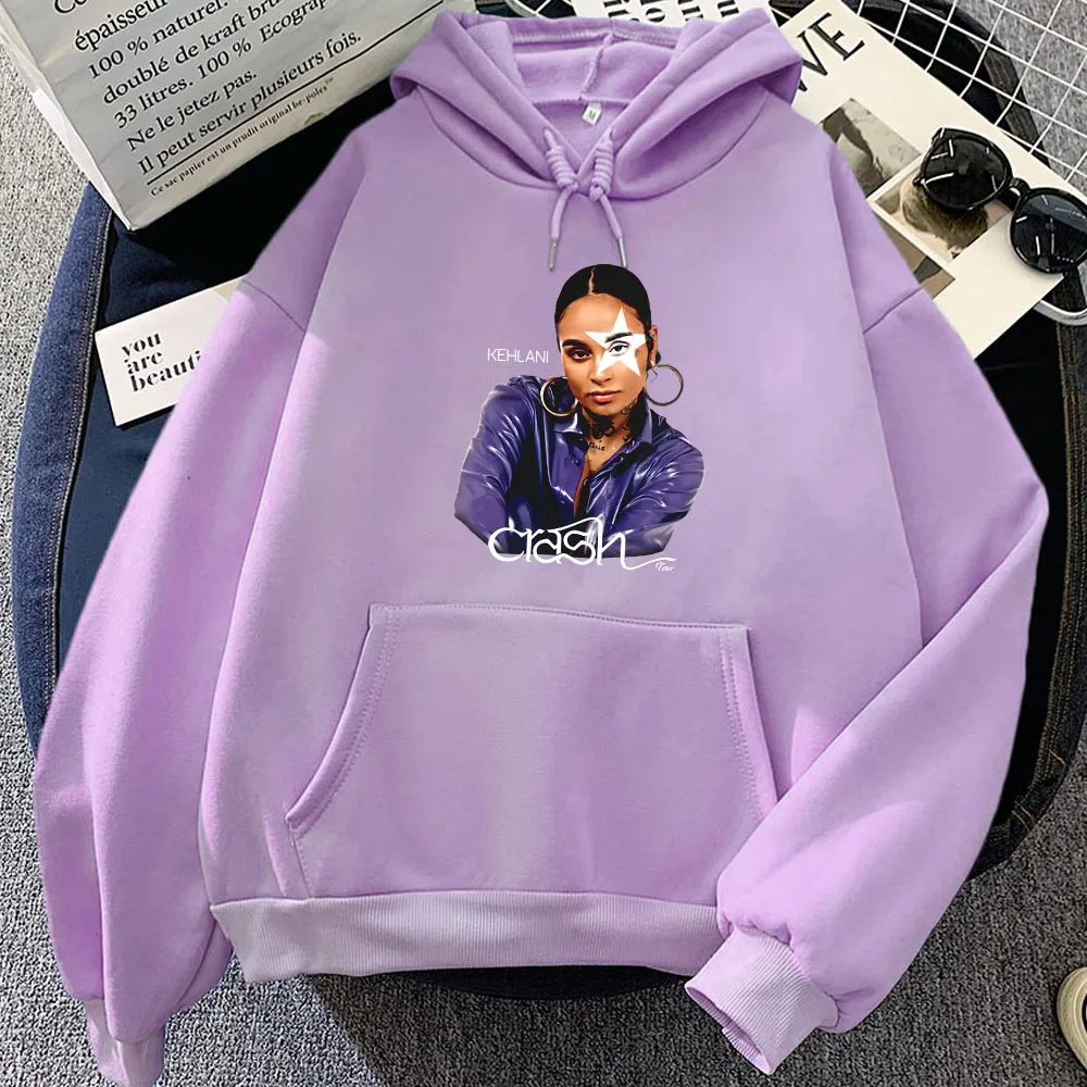 Mulheres cantor kehlani crash hoodies roupas gráficas sudaderas para mujer com capuz manga longa pullovers femininos inverno gótico hoodie