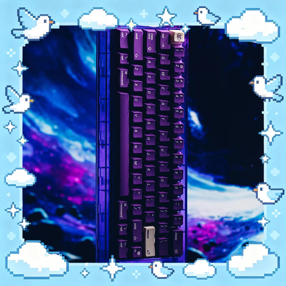LeleLab Purpple MacOS PC Keycaps ABS UV Print Keycap Original Factory Personalized Keyboard Keycaps Customized PC Gifts