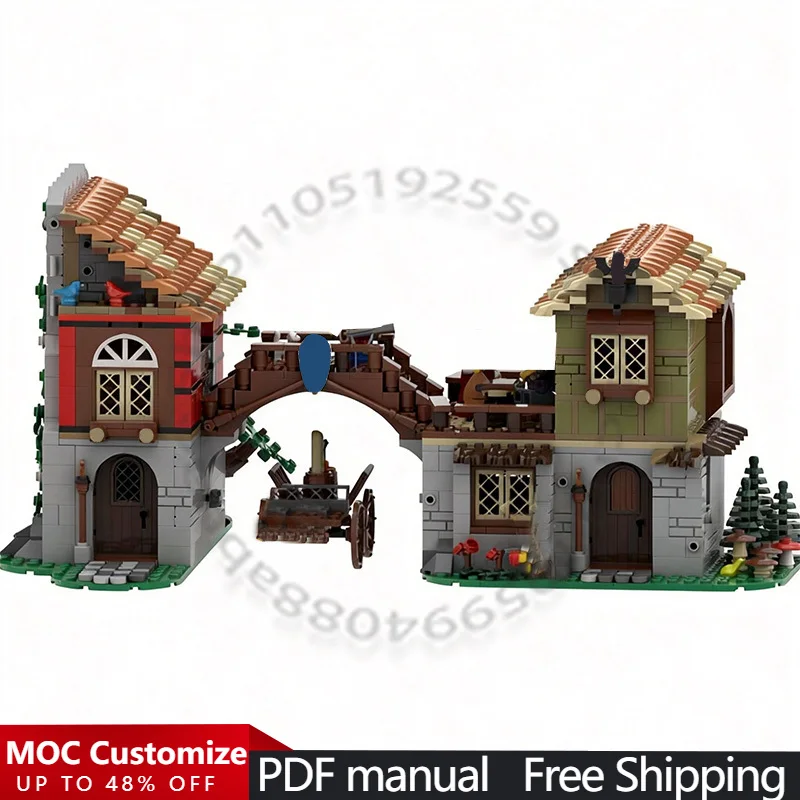 

Набор для сборки 1486 деталей City Engineering 10332 - Вход в город, модульный конструктор MOC, популярная креативная игрушка для мальчиков, подарок на день рождения