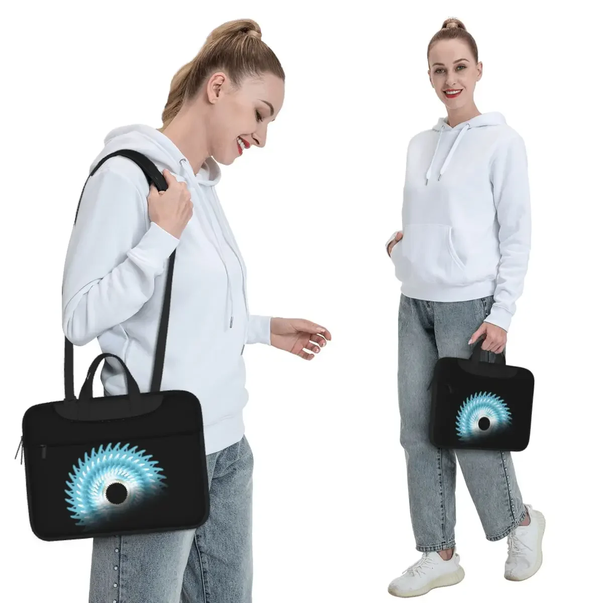 Portal Metal Scifi Gear Crossbody Laptop Bag Case Computer Bag Resistant Protective Notebook Pouch for Macbook Pro Lenovo