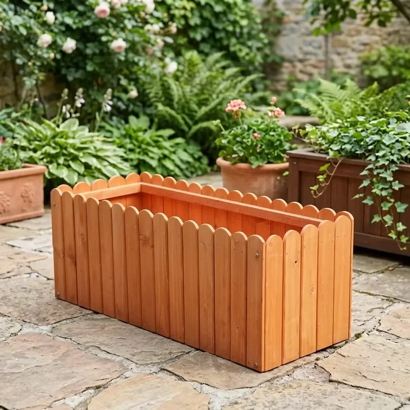 Modern Eco-Friendly Outdoor Multi-Model Wooden Garden Container Flower Pots & Planters