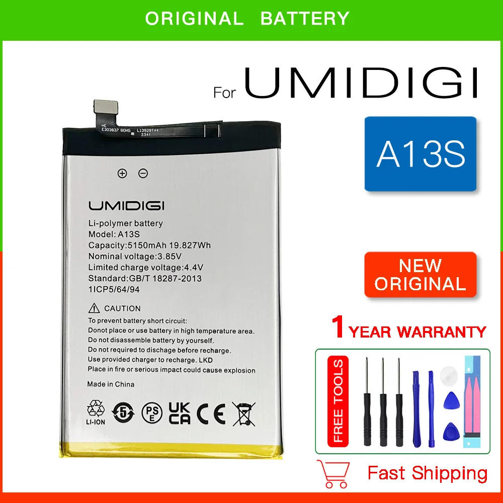 

100% Original 5150mAh A13S Mobile Phone Replacement Battery For UMI Umidigi A13 / A13 Pro A13S F3 F3S F3SE phone Batteria