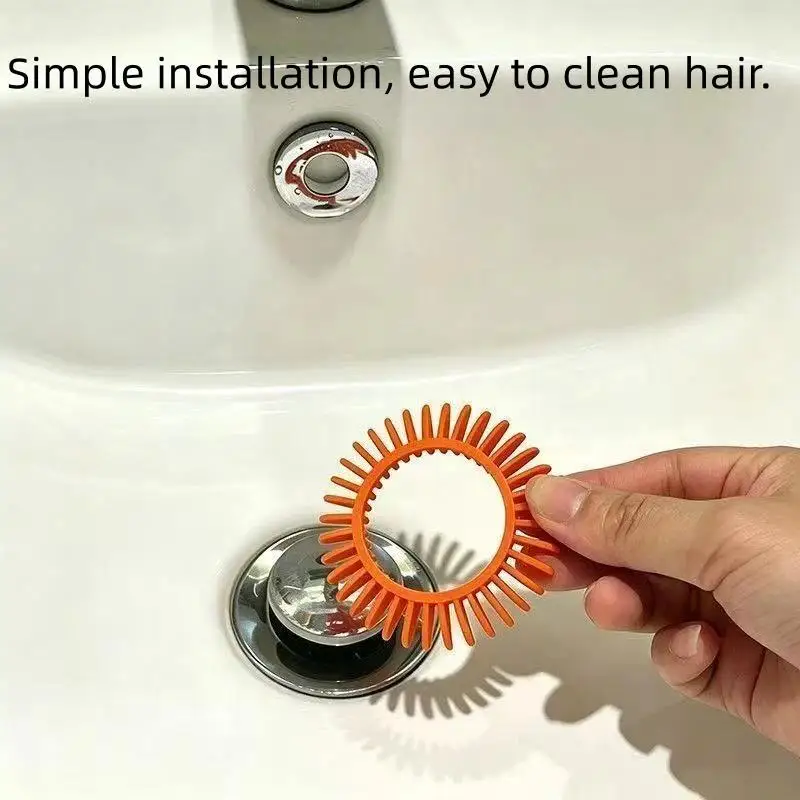 Random 6pcs Hair Filter Screen for Hand Washing Basin universal Fittings for Washbasin Water Channel Anti-Blocking Hair Filter