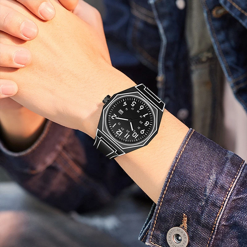 LIGE الإبداعية 2025 الرسوم المتحركة ملهمة موضة رسم ساعات رجالية ساعة مقاوم للماء سيليكون كوارتز ساعة اليد reloj hommes