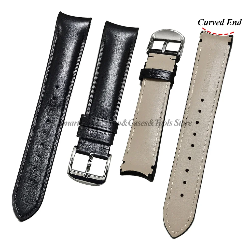 Premium Genuine Leather Strap Curved End for Omega Speedmaster for Swatch 20mm 22mm Men Women Business Watch Band Black Brown