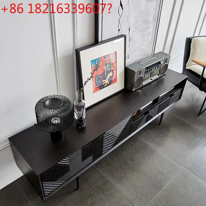 

Light luxury carved solid wood home living room furniture post-modern simple coffee table TV cabinet combination