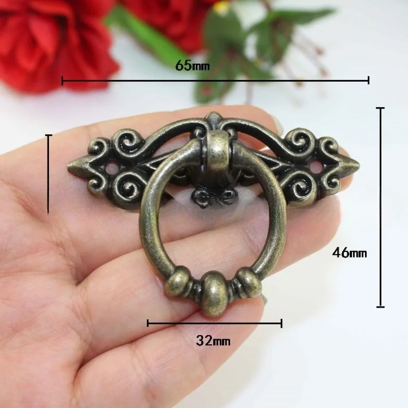 3pcs Antique Brushed Zinc Alloy Furniture Handles Retro Red Bronze Gold Black Kitchen Cabinet Drawer Cupboard Door Pull Knobs
