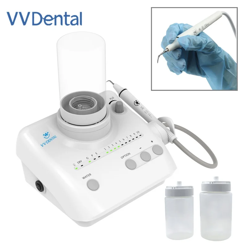 VVDental Teeth Cleaner Set VET-W3 Dental Ultrasonic Scaler Sonic Whitening Machine Multi-Function Washing with 2*Water Bottles