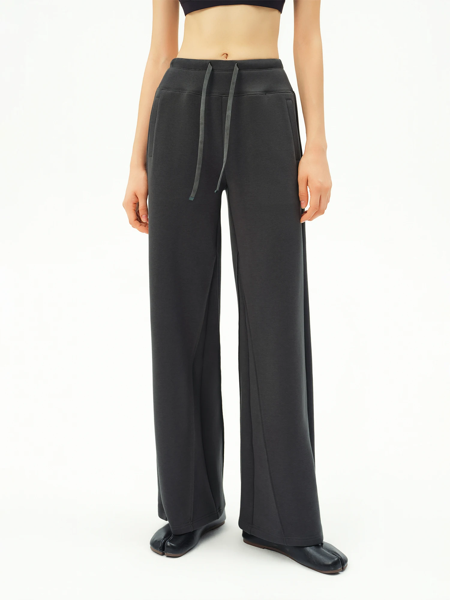 ZIQIAO 2026 Herbst Damen Leichte Weiche Baumwoll-Strickhose in Bootcut & Geradem Schnitt - Bequeme Hohe Taille für den Alltag – Detail 17