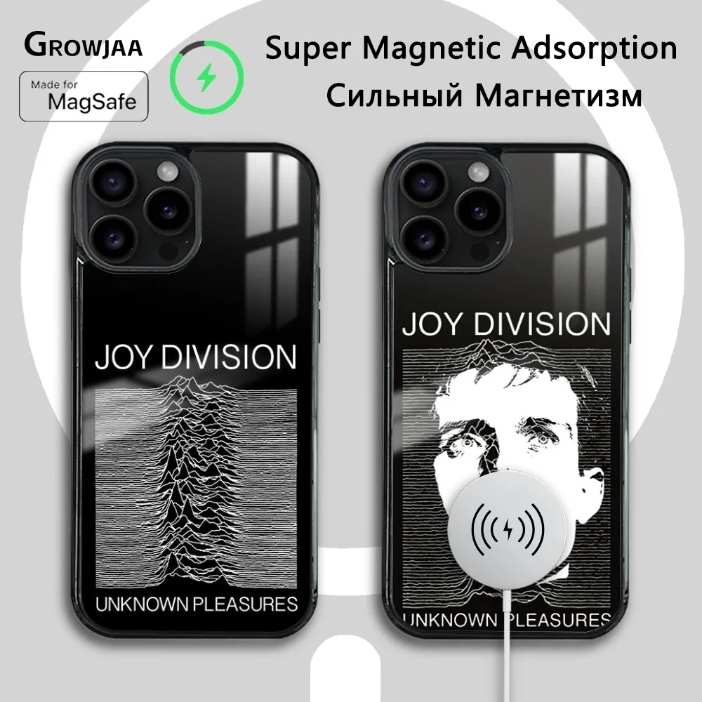 

J-Joy D-Division Band Phone Case For iPhone 16 15 14 13 12 11 Pro Max Plus Mini New Magsafe Mirror Wireless Magnetic Cover