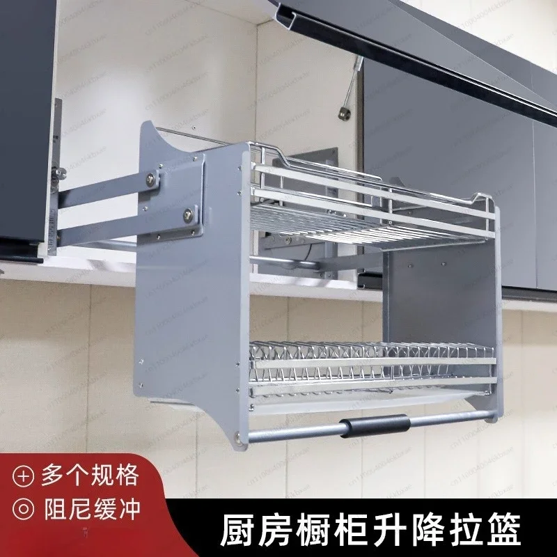 سلة رفع خزانة معلقة، رف تخزين المطبخ منسدل #2