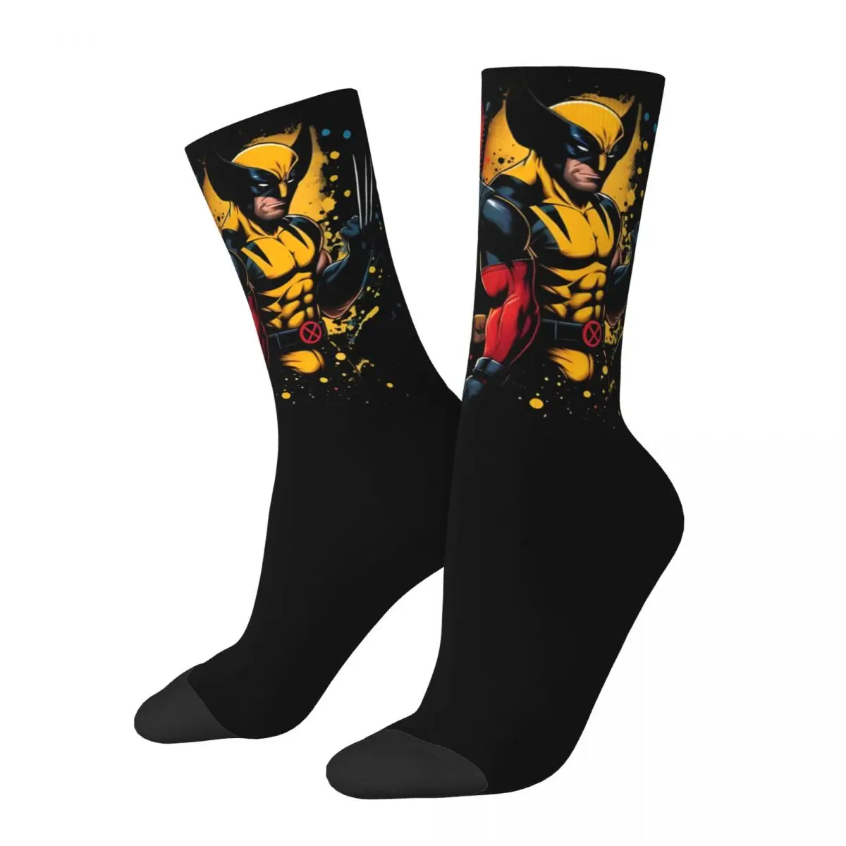 Deadpool And Wolverine Superhero Theme Design Socks Product for Unisex Flexible Print Socks