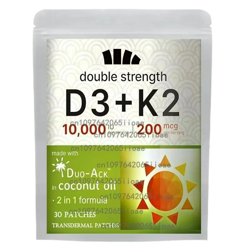 

Vitamin D3 & K2 Transdermal Patches Support Strong Bones & Muscle, Calcium Absorption & Immune Health 30 Patches
