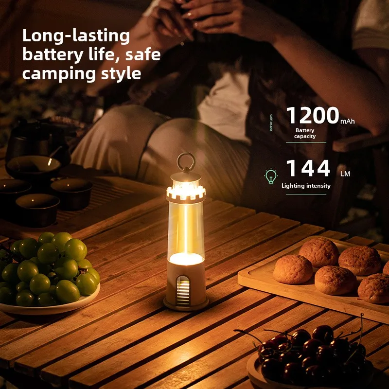 New Outdoor LED Camping Light Magnetic Suspension Tower Light Portable Charging Nightlight Atmosphere Light Ornament  Bedroom