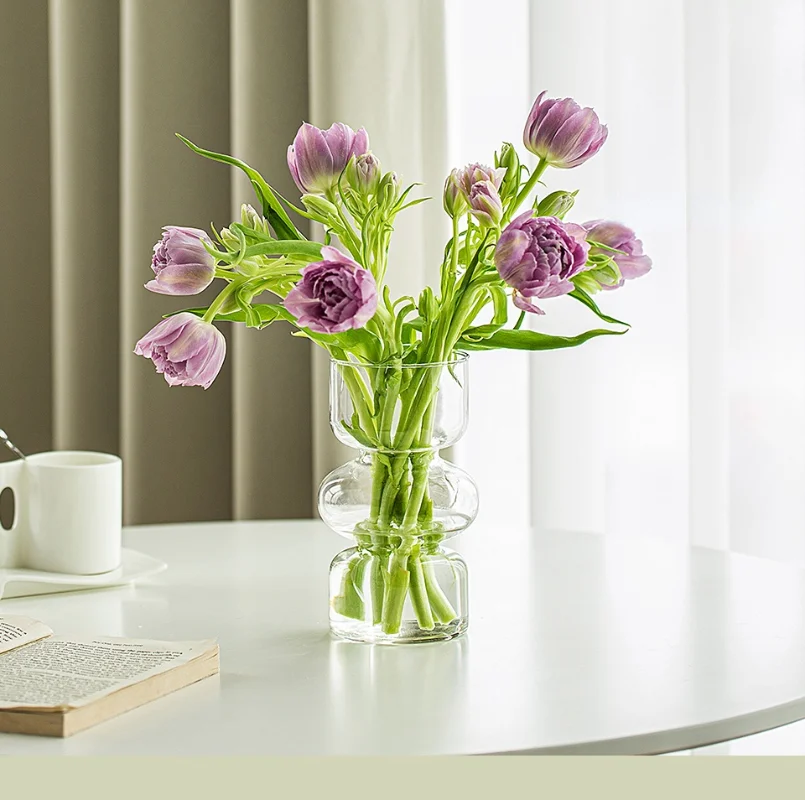 Venda quente ins vasos de vidro vasos transparentes decoração para casa ornamentos criativos fotografia adereços