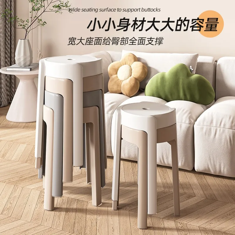 Cream-style Plastic Stools for Home Use, Stackable Dining Tables, Windmill Stools, Rubber Stools and Chairs