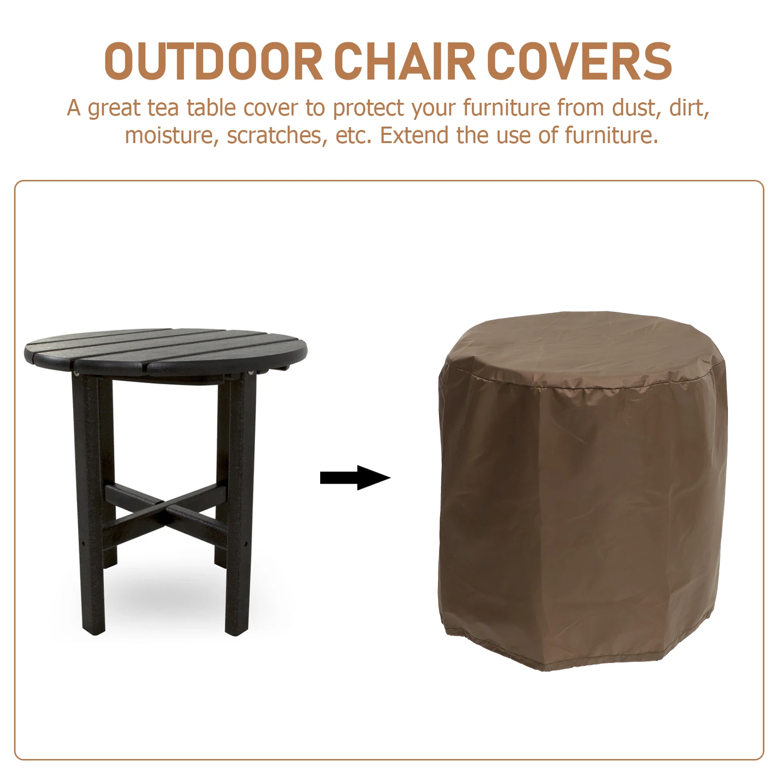 

Waterproof Tea Outdoor Patio Furniture Protector Dust Rainproof Reusable Durable Easy Clean For Lawn Yard Garden Furniture Cover