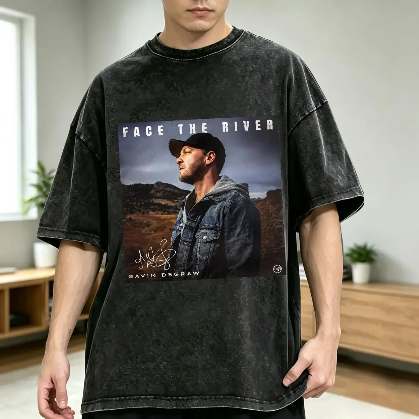 washed T Shirt New Gavin DeGraw Logo Cotton Black S 5XL 2D657 vintage Washed graphic homme designer clothes Stretched Slightly
