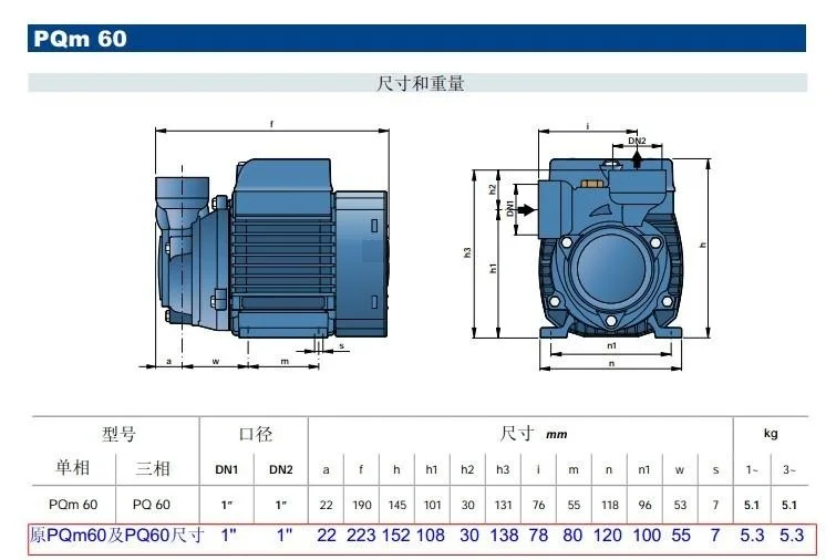 

Совершенно новый оригинальный водяной насос Pq60 Водяной насос Pedrollo Pq60