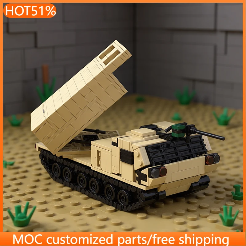 670 pièces de briques de construction modulaires pour véhicule blindé M270 MLRS MOC, jouet éducatif créatif DIY, cadeau d'anniversaire