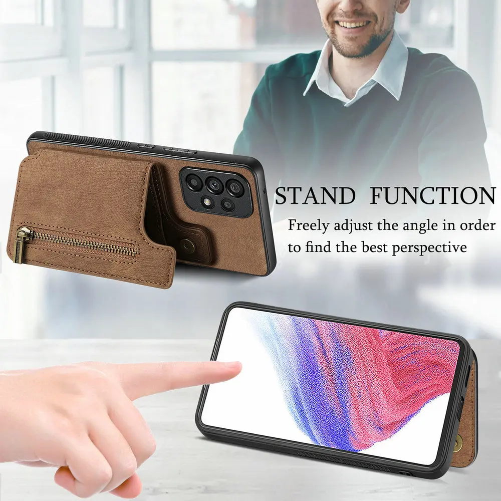 A73 A52S A53 A52 5G 4G skórzany futerał portfel Coque dla Samsung Galaxy A52S A72 A32 A22 A12 A13 A23 A33 A 53 52 S tylna okładka — zdjęcie produktu 4