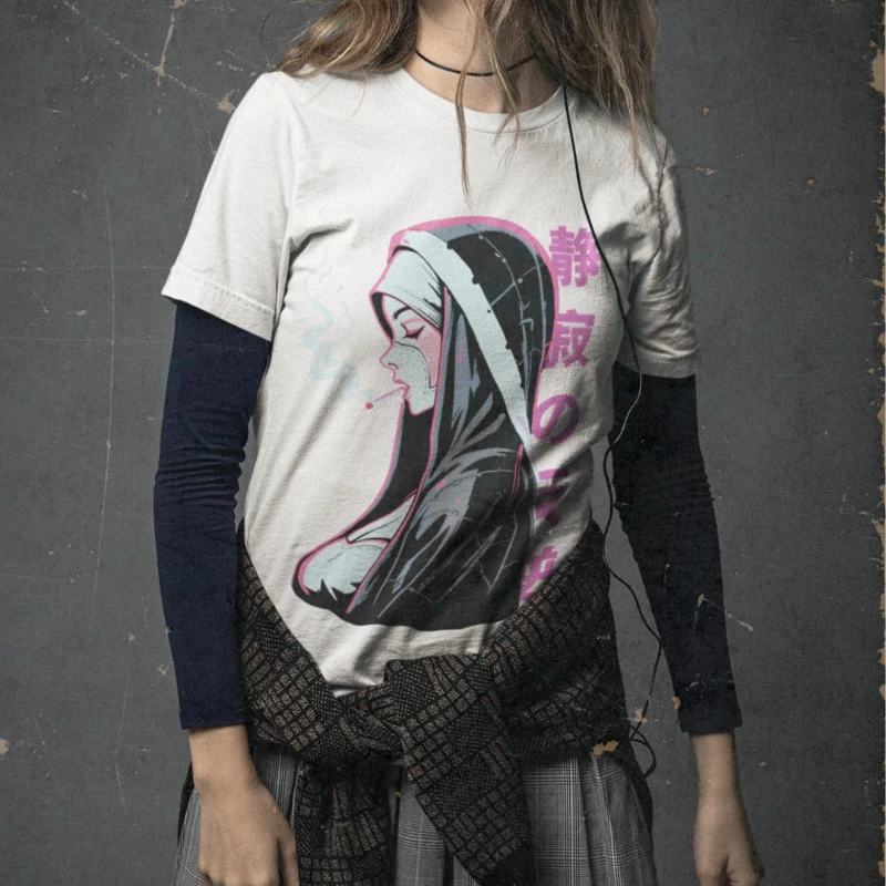 

Рубашка в стиле японского панк в стиле ретро, монахиня аниме, мягкая готика, модная рубашка нейтрального панка, уличная одежда в стиле Харадзюку, негабаритная эстетика в стиле гранж