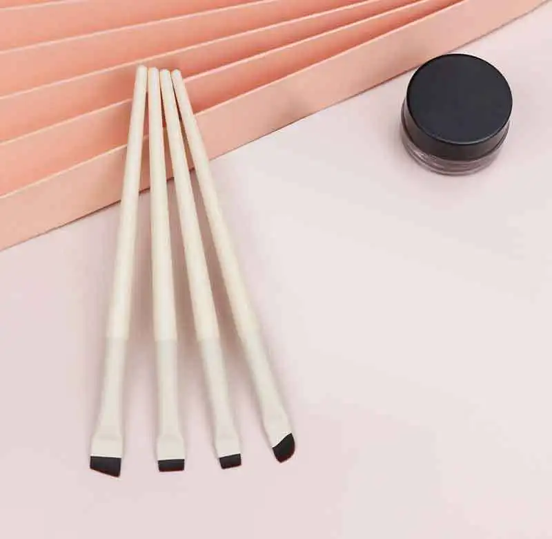 100Sets Eyeliner Brush Makeup Brush Suit Fine Flat Head Oblique Head Eyebrow Brush Portable Eyelid Lower Sickle Brush Makeup