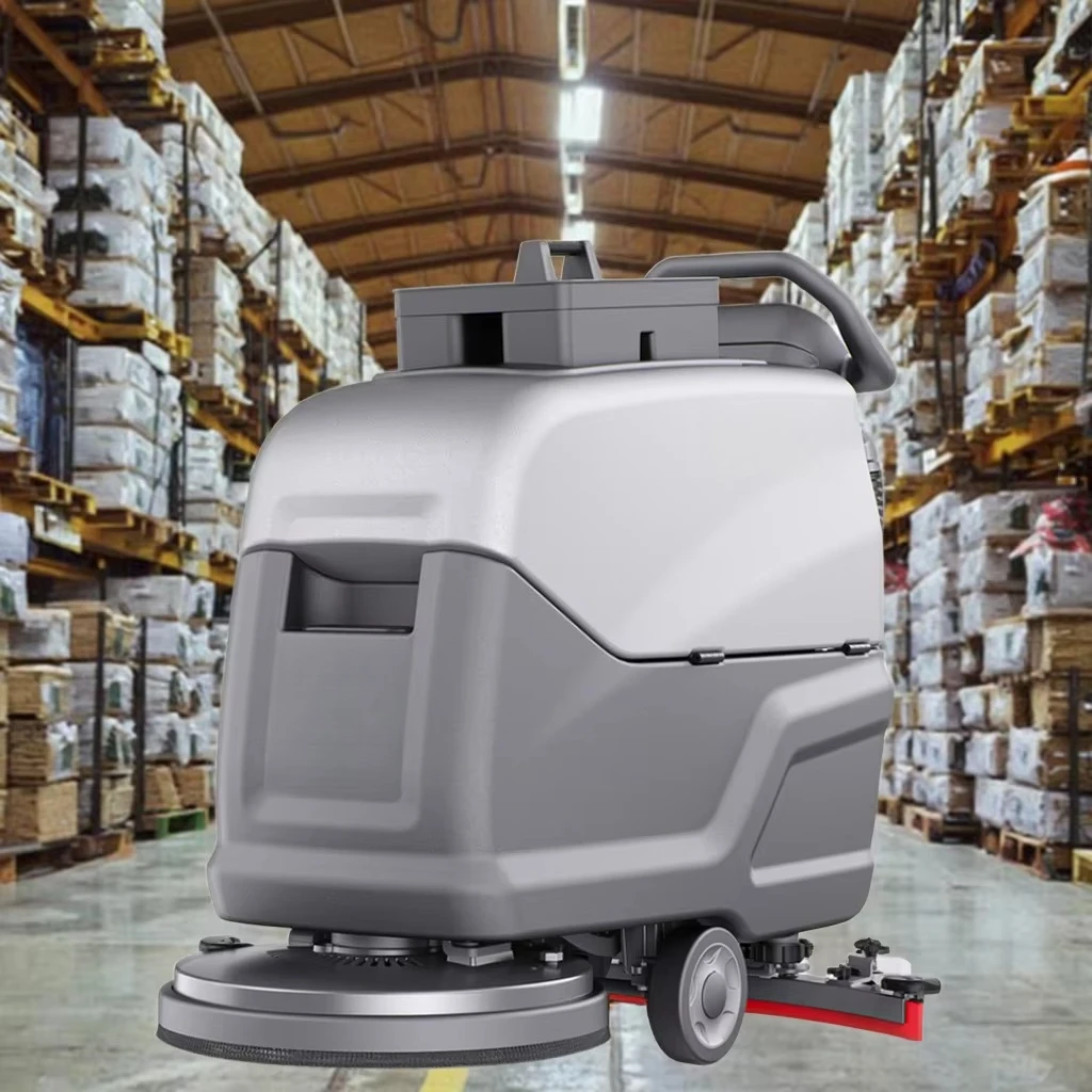 Intelligent Commercial Walk-behind Warehouse Concrete Floor Scrubber and Cleaning Machine